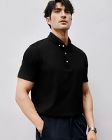 Polo de manga corta de tejido de poliéster transpirable para hombre