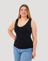 Top sin Mangas con Cuello en V y Sujetador Incorporado para Mujer