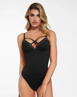Body Moldeador sin Mangas de Malla Transparente para el Control del Vientre