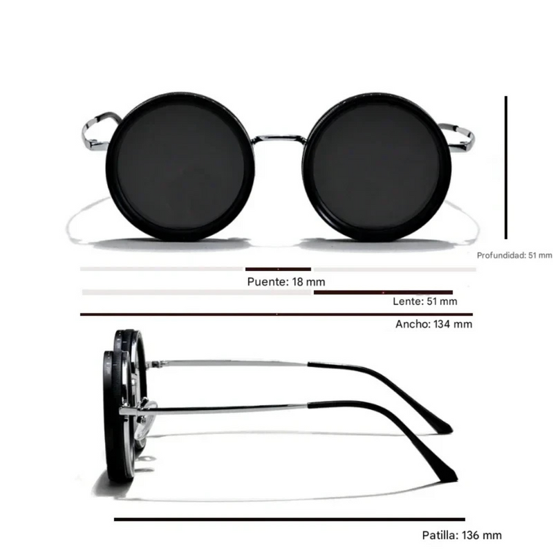 Lentes de Sol Redondas Ajustables y Polarizadas Unisex