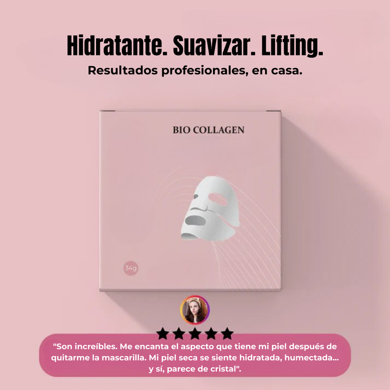 Mascarilla de Biocolágeno para un Cutis Luminoso y Cristalino 100% Testada por Dermatólogos