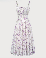 Vestido Floral con Cintura tipo Corset para Mayor Ajuste y Bolsillos Laterales para mujer