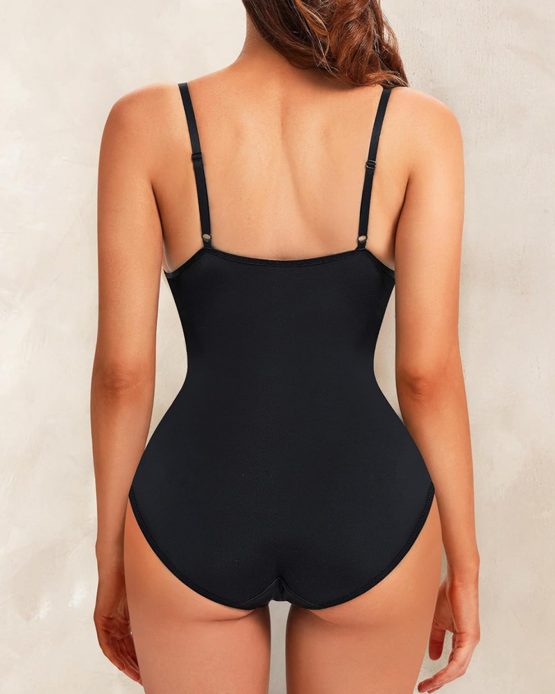 Body Reductor con Cuello en V y Control del Vientre