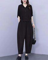 Conjunto de Dos Piezas Vintage de Corte Relajado para Mujer