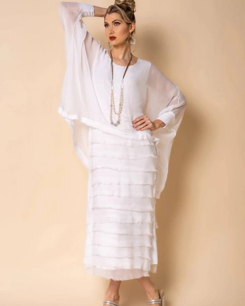 Vestido con Mangas Largas y Falda con Volantes