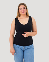 Top sin Mangas con Cuello en V y Sujetador Incorporado para Mujer