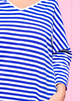 Vestido de Rayas con Cuello en V y Bolsillos Frontales para Mujer
