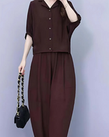 Conjunto de Dos Piezas Vintage de Corte Relajado para Mujer