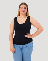 Top sin Mangas con Cuello en V y Sujetador Incorporado para Mujer