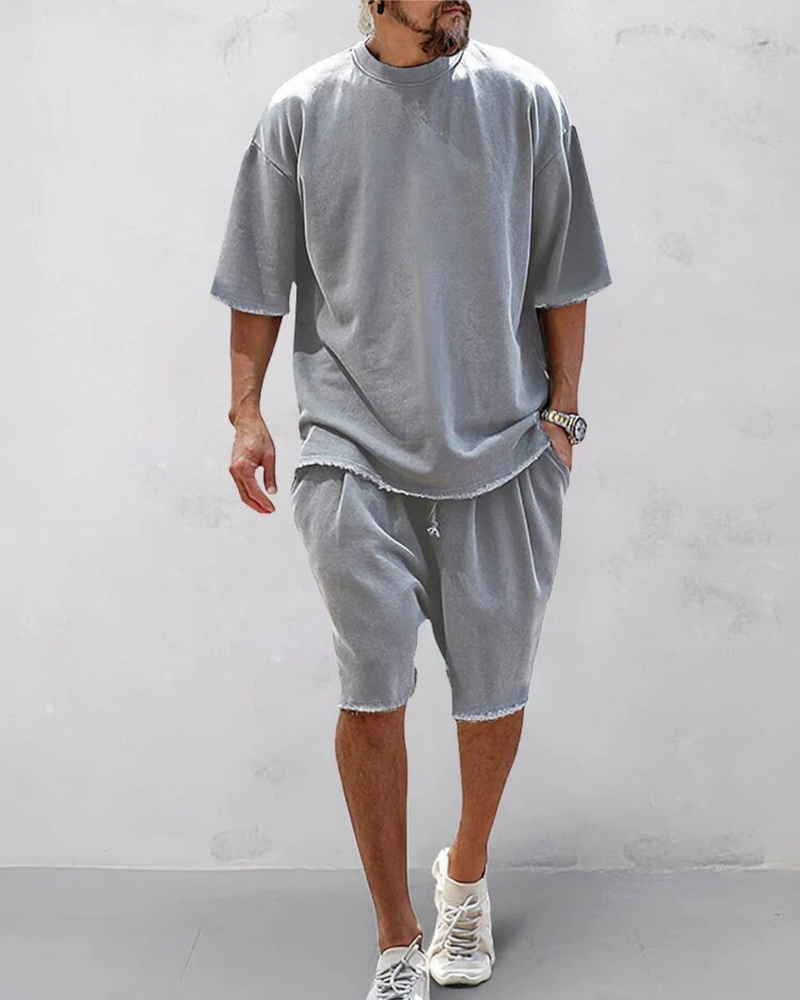 Conjunto Deportivo Casual de Estilo Suelto y Monocromático
