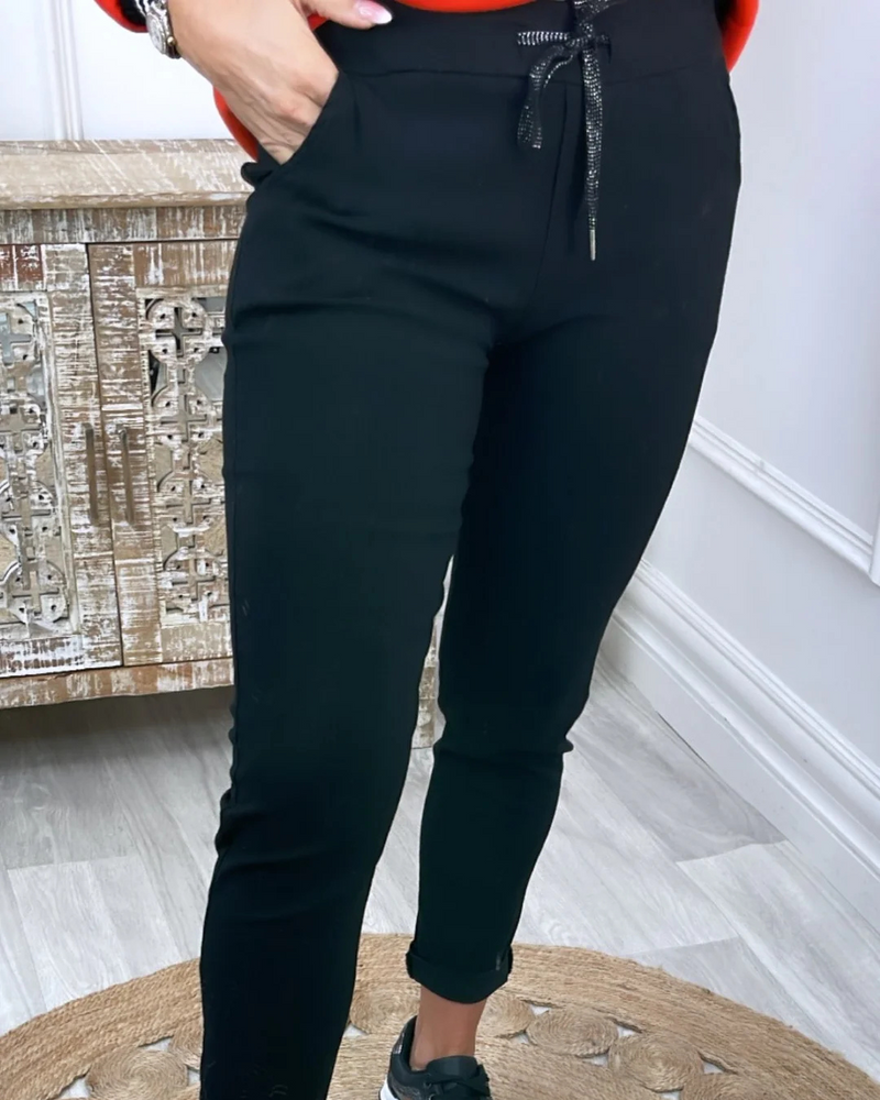 Pantalón Estilo Joggers con Cintura Ajustable y Bolsillos Funcionales para Mujer