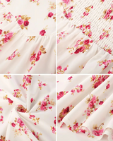 Vestido Floral con Cintura tipo Corset para Mayor Ajuste y Bolsillos Laterales para mujer