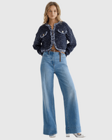 Pantalón de Cintura Alta y Corte Ancho con Control del Vientre