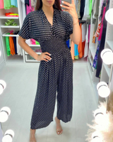 Mono Ligero de Lino con Estampado de Bolas y Diseño Cómodo