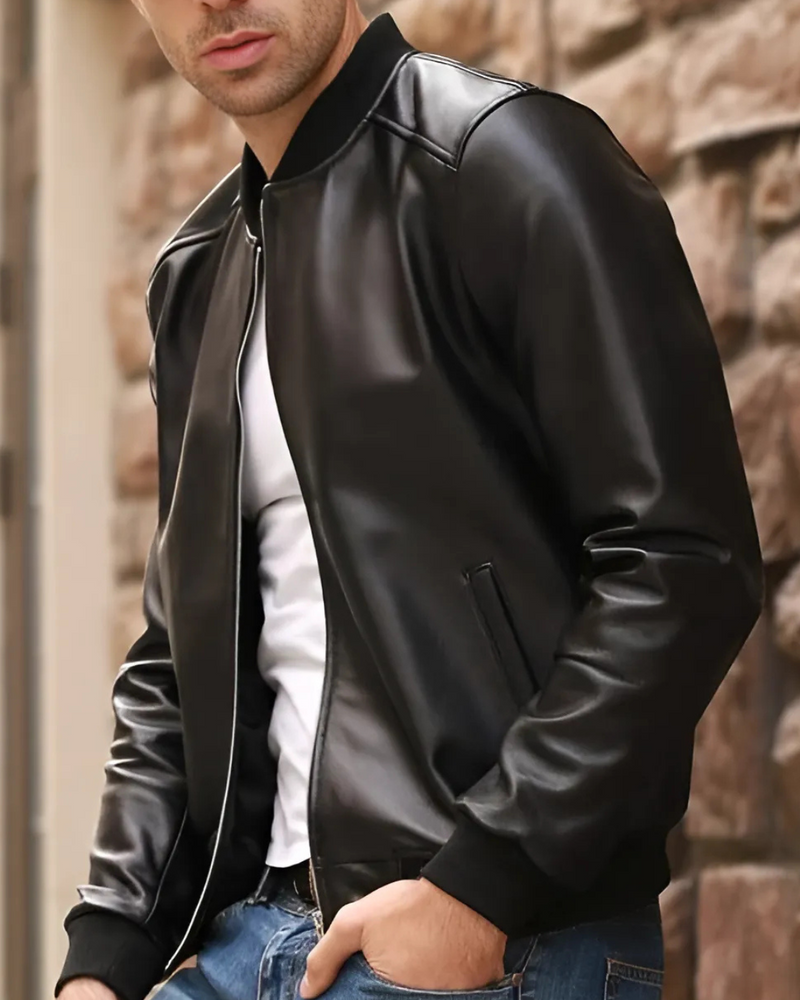 Chaqueta Bomber de Cuero para Hombre®